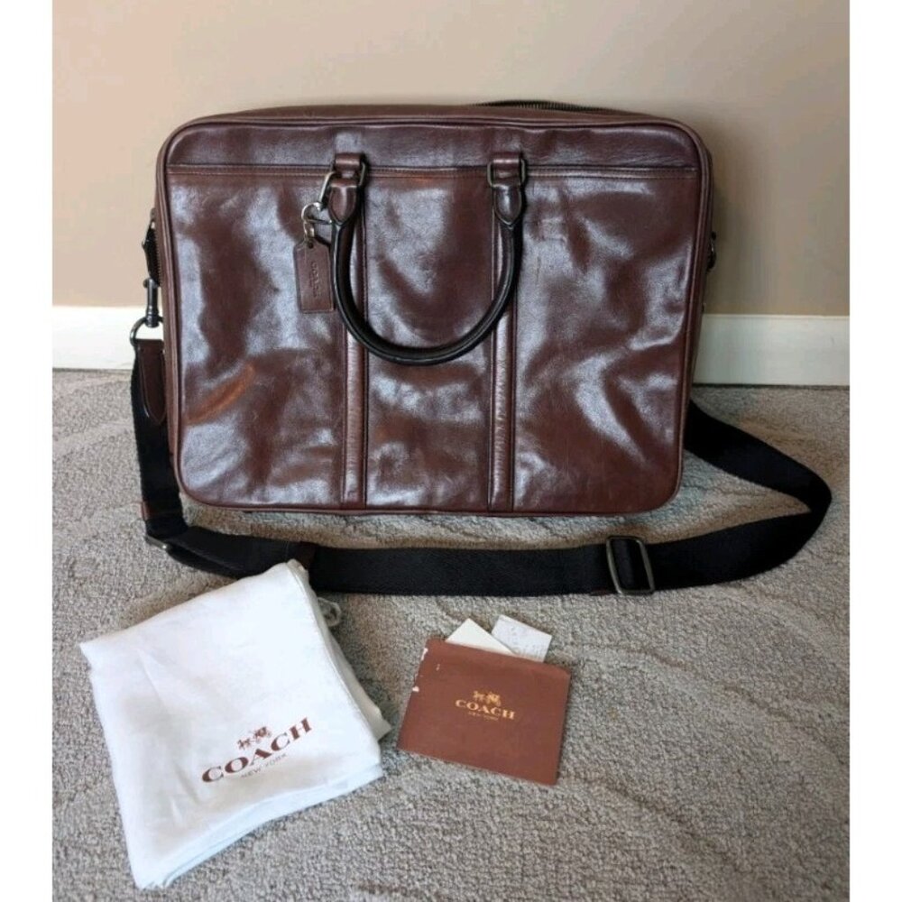 Vintage Coach Metropolitan Commuter Genuine Leather Bag Briefcase - Brown